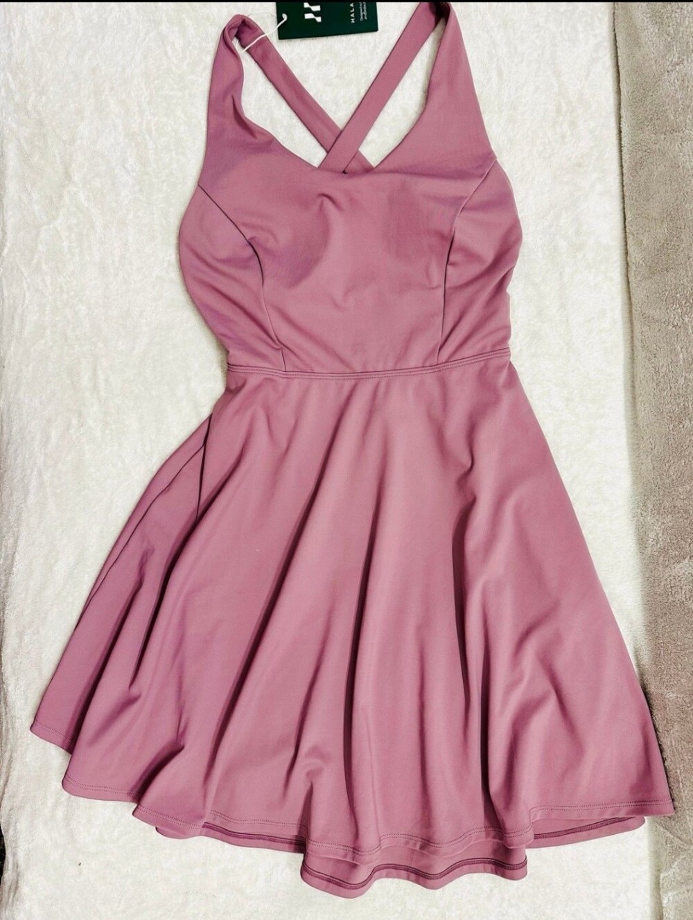 Halara Purple Cross Back strappy Mini Dress